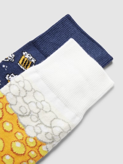 Christian Berg Men Socken mit Motiv-Print im 2er-Pack GELB 2