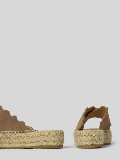 Espadrij Slippers van leer met lichte profielzool, model 'LYON' Beige - 2