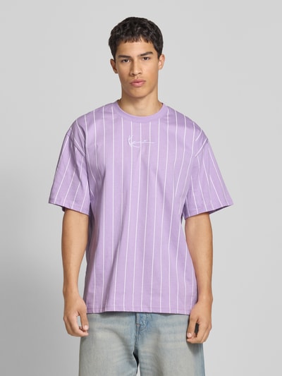 KARL KANI T-Shirt mit Label-Stitching Violett 4
