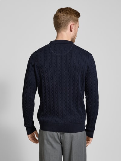 Fynch-Hatton Cardigan mit Zopfmuster Marine 5