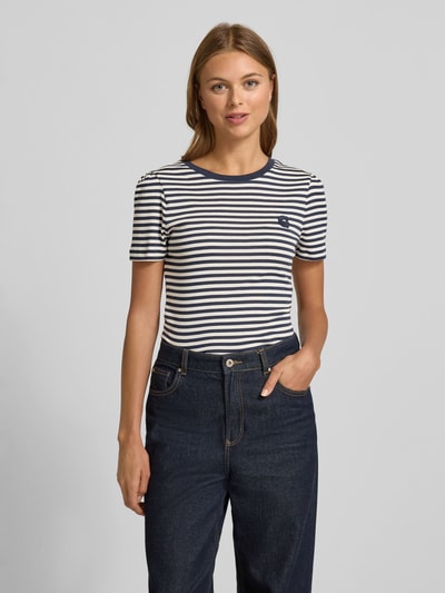 Gant T-Shirt mit Label-Patch Marine 4