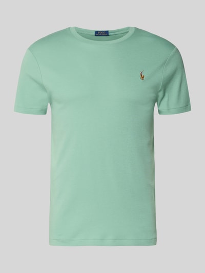 Produktfoto, Regular Fit T-Shirt aus reiner Baumwolle von Polo Ralph Lauren, mintgrün, unifarben, Logo-Stitching, kurzarm, Jersey-Textur