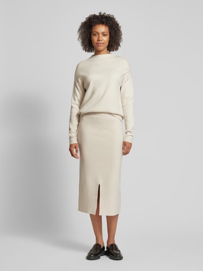 Christian Berg Woman Midirok met loopsplit Ecru gemêleerd - 1