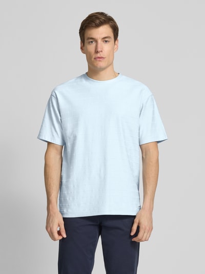 Scotch & Soda T-Shirt mit geripptem Rundhalsausschnitt Hellblau 4