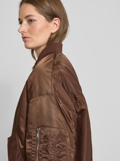 miss goodlife Relaxed fit bomberjack met tweewegsritssluiting Chocoladebruin - 3