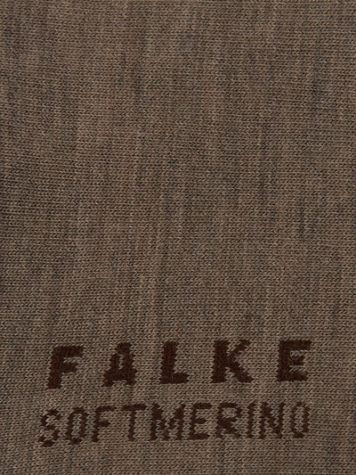 Falke Sokken met labelopschrift, model 'SOFTMERINO' Chocoladebruin - 2