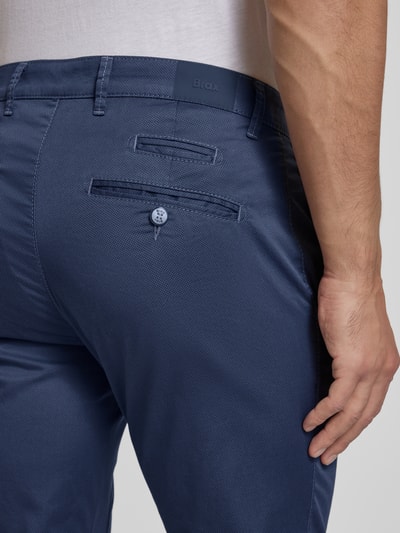 Brax Regular fit chino met structuurmotief, model 'FABIO' Marineblauw - 3