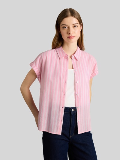 Tom Tailor Denim Relaxed Fit Bluse aus reiner Baumwolle Pink 4