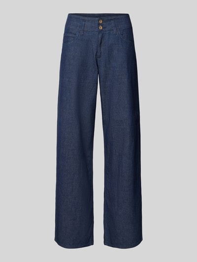 Produktfoto, Wide Leg Jeans aus Baumwoll-Mix Modell 'STYLE.MAINE' von Brax, Denim-Optik in Dunkelblau, 5-Pocket-Design, sichtbare Textur.