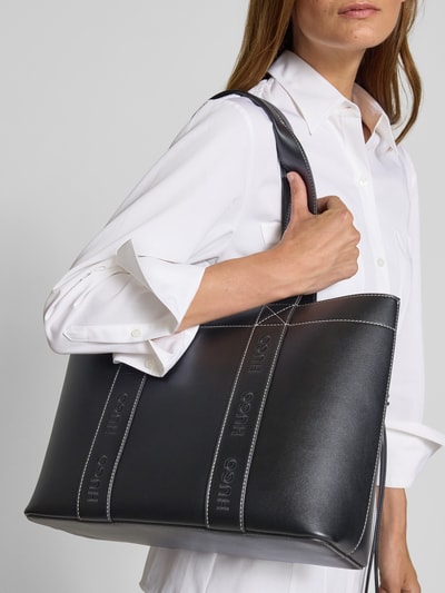 HUGO Torba shopper z wyhaftowanymi logo Czarny 1