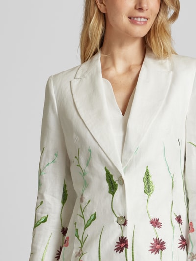 WHITE LABEL Blazer mit floralen Stitchings Offwhite 3