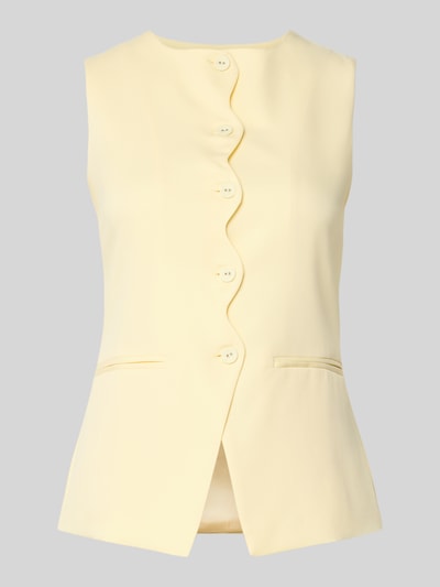 Productfoto, Weste met ronde hals en paspelzakken van Little Mistress, materiaalmix met stretch, slim fit, knoopsluiting, ruglengte maat 36: 61 cm
