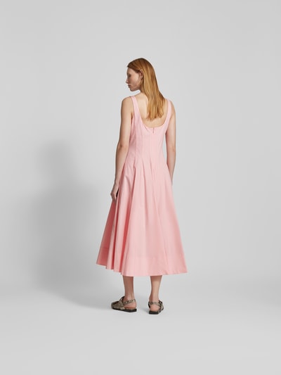 Staud Midikleid mit Square-Neck-Ausschnitt Rosa 5