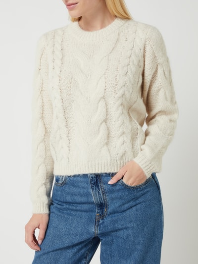 Vero Moda Pullover mit Zopfmuster Modell 'Wine' Offwhite 4