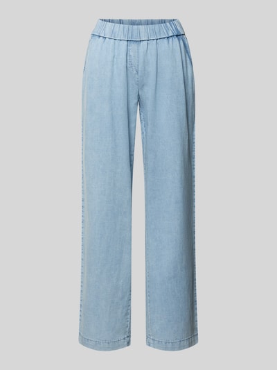 Produktfoto, Wide Fit Jeans mit Leinen-Lyocell-Anteil Modell 'Pia' von TONI in Hellblau, elastischer Bund, Baumwoll-Mix, glatte Textur
