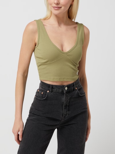 Calvin Klein Jeans Crop Top mit Stretch-Anteil  Oliv 4