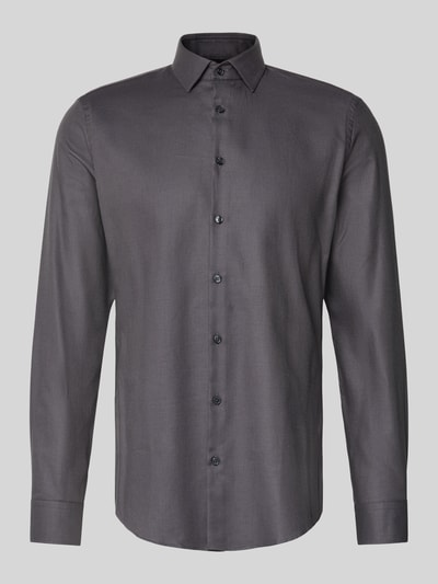 Jake*s Slim Fit Business-Hemd mit Knopfleiste Anthrazit 2
