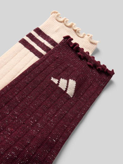 adidas Sportswear Skarpety z faliste wykończenie w zestaw 2 szt. Bordowy 2