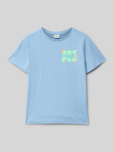 s.Oliver RED LABEL Regular fit T-shirt van puur katoen Lichtblauw - 1