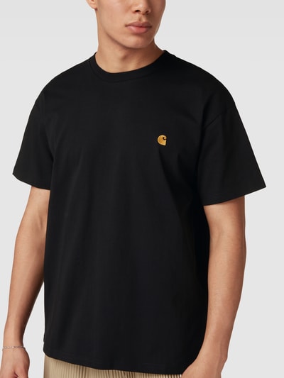 Carhartt Work In Progress T-Shirt mit Label-Stitching Modell 'CHASE' Black 3