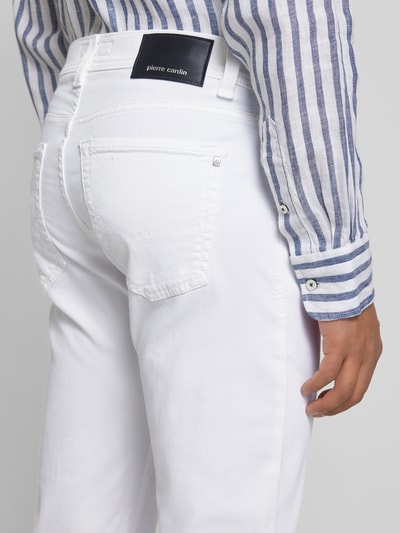 Pierre Cardin Hose in unifarbenem Design Modell 'Lyon Tapered' Weiss 3