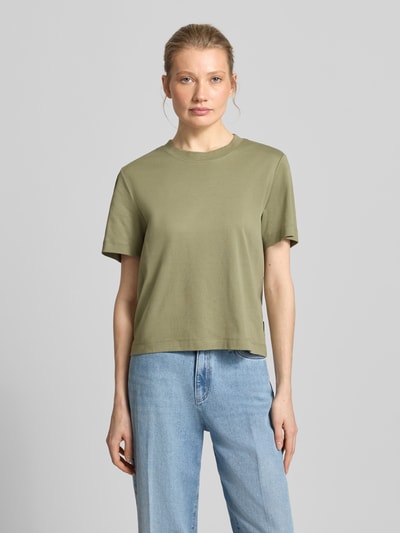 s.Oliver RED LABEL relaxed fit T-shirt van puur katoen Kaki - 4
