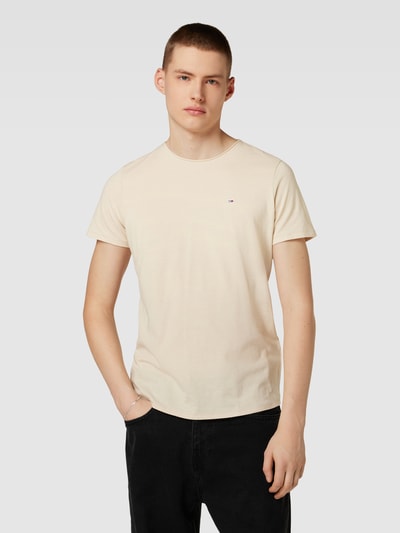 Tommy Jeans Slim Fit T-Shirt mit Label-Stitching Beige 4