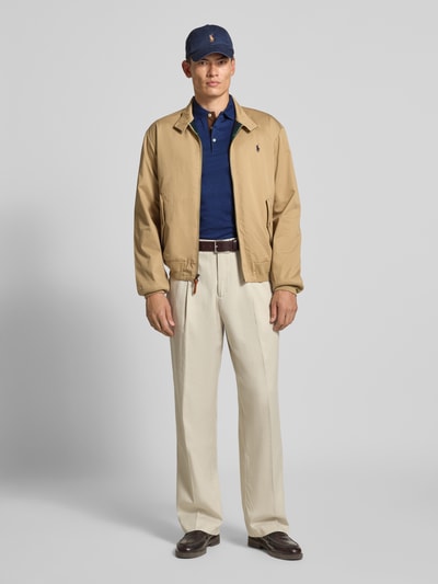 Polo Ralph Lauren Slim Fit Poloshirt in Logo-Stitching Dunkelblau 1