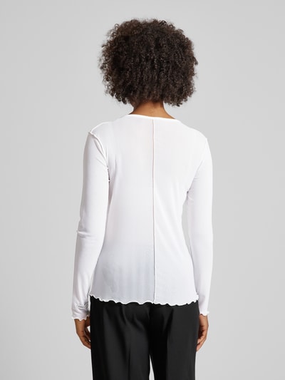 Karo Kauer Longsleeve mit Muschelsaum Offwhite 5