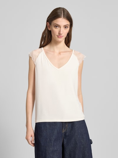 Only Regular Fit T-Shirt mit Kappärmeln Modell 'PETRA' Offwhite 4