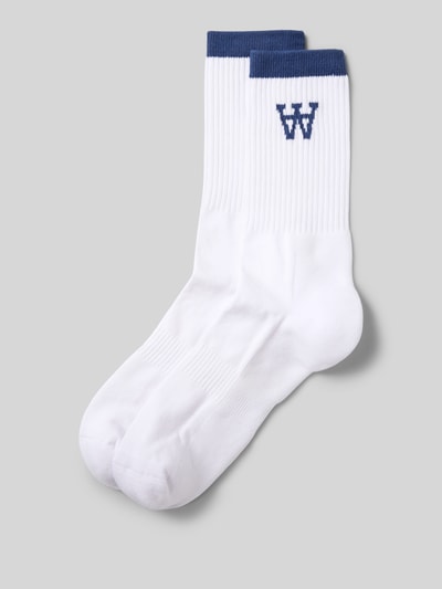 Wood Wood Socken mit elastischem Rippenbündchen und Logo Blau 1
