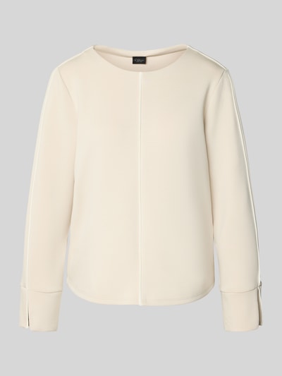 Produktfoto, Regular Fit Sweatshirt mit Kontrastnähten von s.Oliver BLACK LABEL, Optik: Unifarben, Modal-Mix, Rundhals, Langarm, geschlitzter Ärmelabschluss