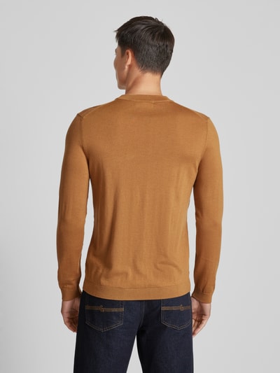 SELECTED HOMME Wollen pullover met structuurmotief, model 'TRAY' Cognac - 5