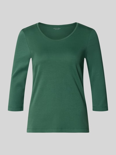 Produktfoto, Shirt aus reiner Baumwolle von Christian Berg Woman, grün, gerader Schnitt, Rundhalsausschnitt, halbe Ärmel, glatte Textur