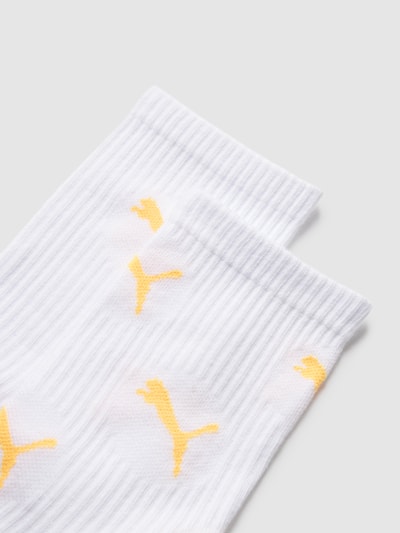 Puma Socken mit Label-Details im 2er-Pack Modell 'CAT LOGO SOCK' Weiss 2