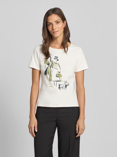 s.Oliver BLACK LABEL Regular Fit T-Shirt aus reiner Baumwolle Offwhite 4