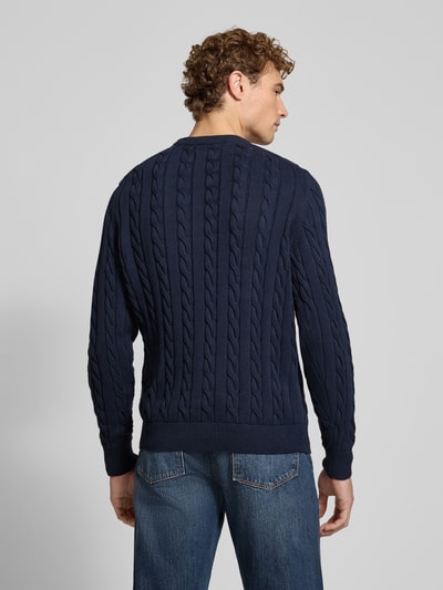 MCNEAL Slim fit gebreide pullover van puur katoen Donkerblauw - 5