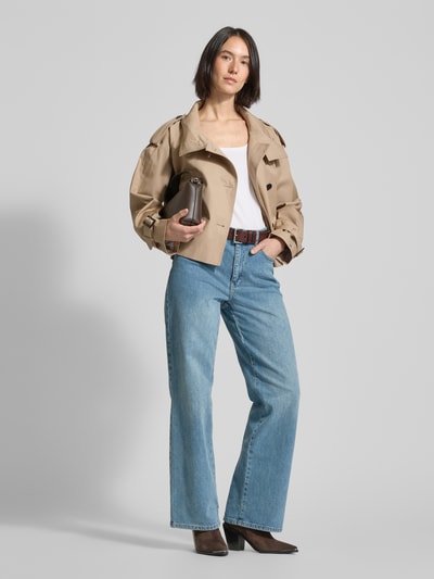 Tommy Hilfiger Cropped Trenchcoat mit Stehkragen Sand 1