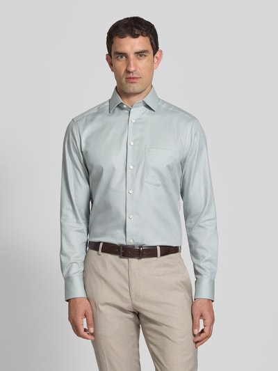 OLYMP Super slim fit zakelijk overhemd met kentkraag Groen - 4