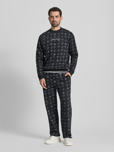 CARLO COLUCCI Sweatshirt mit Label-Stitching Black 1