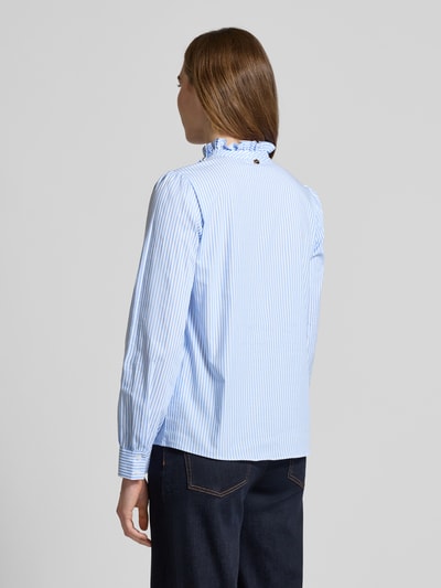 Rich & Royal Regular Fit Bluse aus Baumwoll-Mix mit Stehkragen Hellblau 5