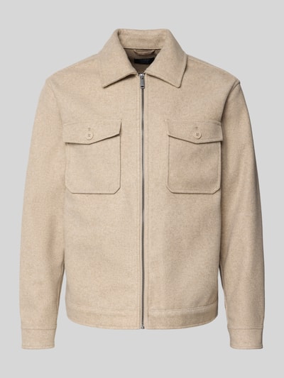 MCNEAL Regular Fit Hemdjacke mit Kentkragen Sand Melange 2