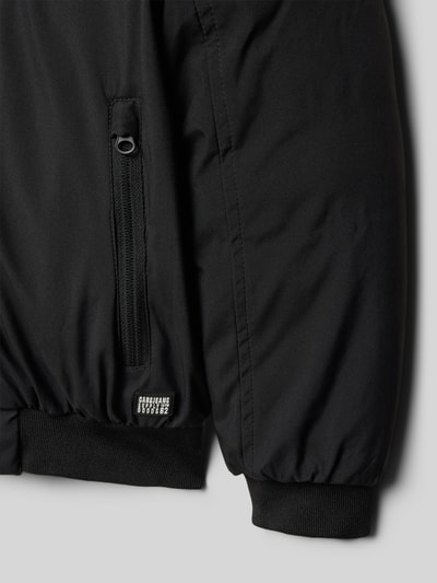 CARS JEANS Bomberjacke mit Kapuze und Label-Patches Modell 'JETHRO' Black 2