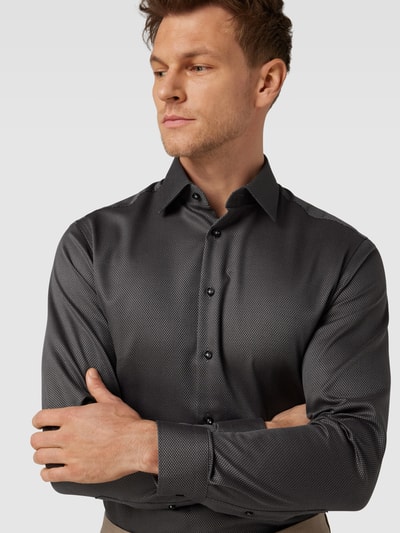 Christian Berg Men Koszula biznesowa o kroju regular fit z kołnierzykiem typu kent Antracytowy 3