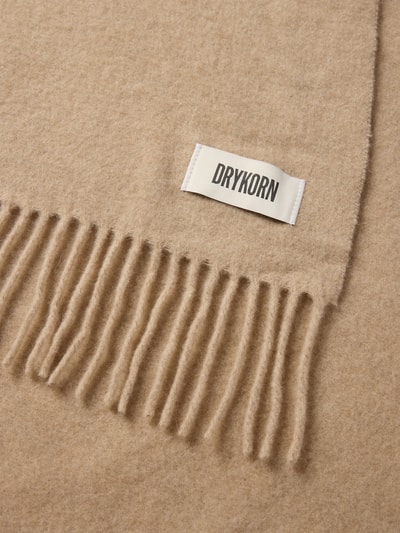 Drykorn Sjaal van een mix van wol en lanawol met franjes, model 'GAZE' Zand gemêleerd - 2