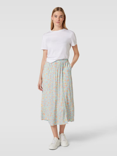 Jake*s Casual Midirok met bloemenmotief Lagune - 1