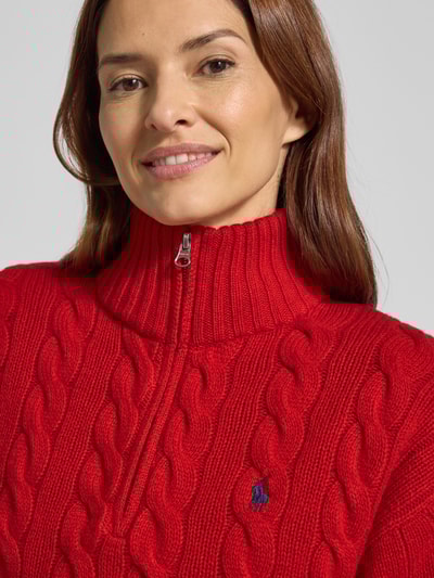 Polo Ralph Lauren Schipperstrui van wolmix met kasjmier Rood - 3