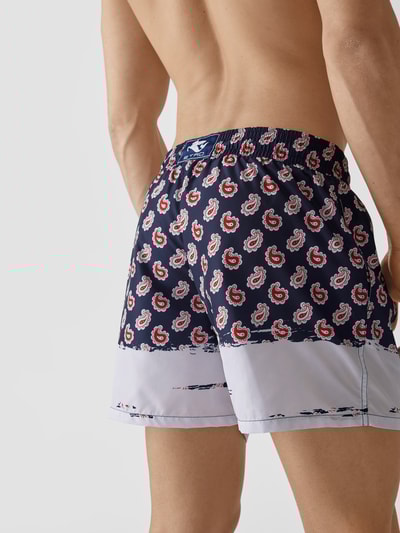 Etro Badehose mit Paisley-Dessin Marineblau 6