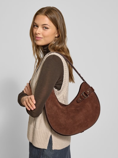 Lauren Ralph Lauren Handtas van echt runderleer met sierapplicatie Donkerbruin - 1