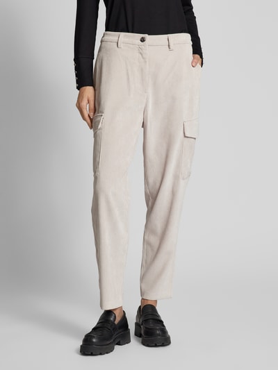 MAC Tapered fit corduroy broek met cargozakken, model 'Rahel' Offwhite - 4